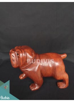 Hot Selling Wood Carving Bulldog Direct Craftsman