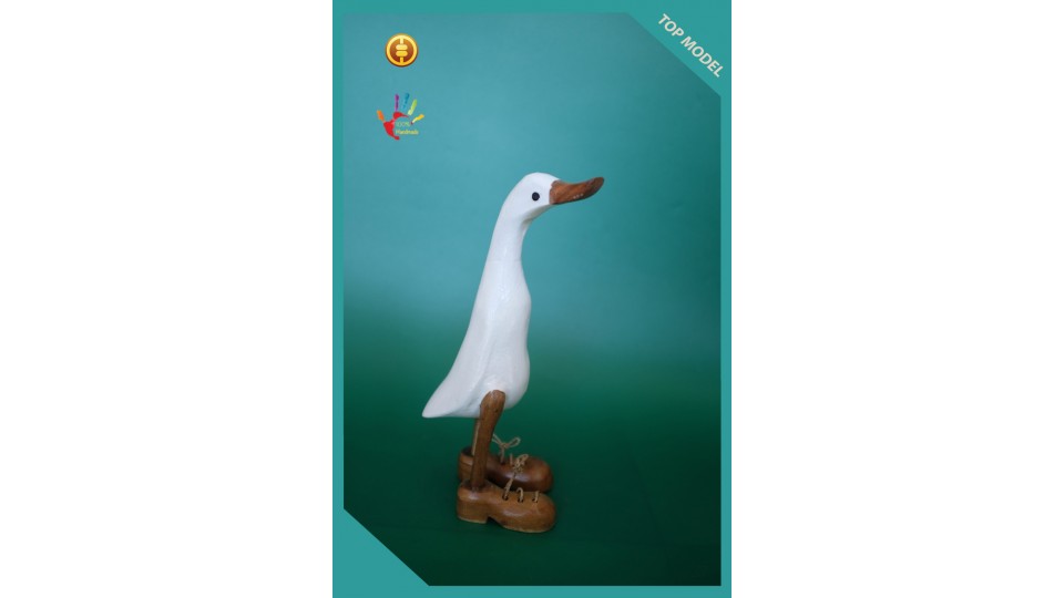 Indoor Fully Painted Wooden Duck, Wood Duck, Bamboo Duck, Bamboo Root Duck,