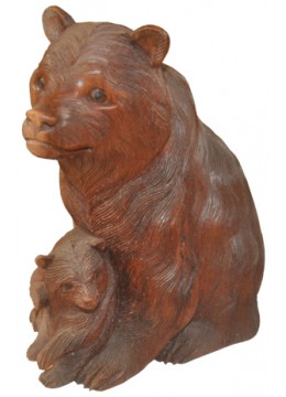 Wood Carving Bear Statue