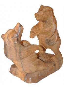 Wood Carving Bear Statue