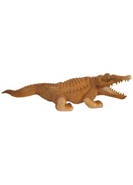 Wood Carving Crocodile Statue