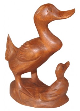 Wood Carving Duck Family