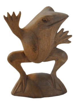 Wood Carving Frog Statue