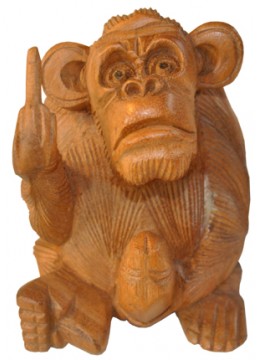 Wood Carving Monkey Statue