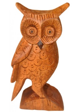 Wood Carving Owl Statue