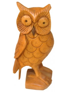 Wood Carving Owl Statue