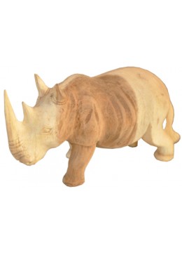 Wood Carving Rhino Statue