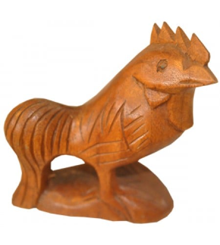 Wood Carving Rooster Statue