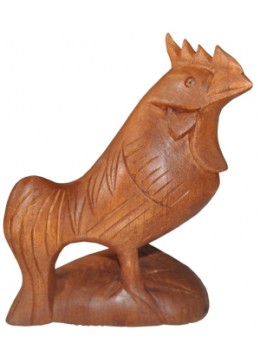 Wood Carving Rooster Statue