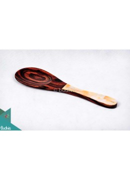 Shell Decorated Wooden Rice Spoon