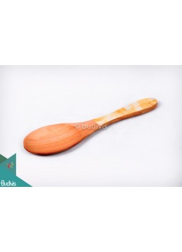 Wooden Rice And Soup Spoons With Shell Decoration