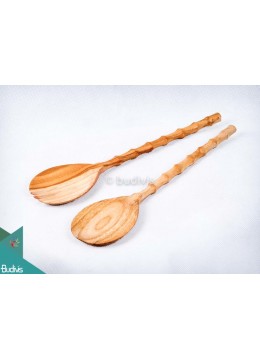 Wooden Rice Spoon And Soup Spoon Set 2 Pieces