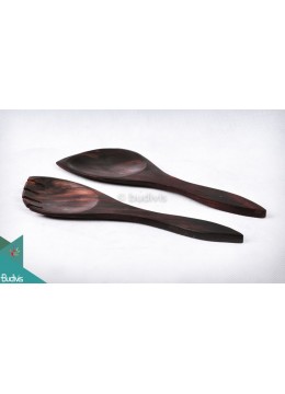 Wooden Rice Spoon And Soup Spoon Set 2 Pieces Large