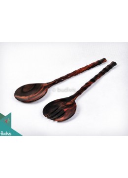 Wooden Rice Spoon And Soup Spoon Set 2 Pieces Medium