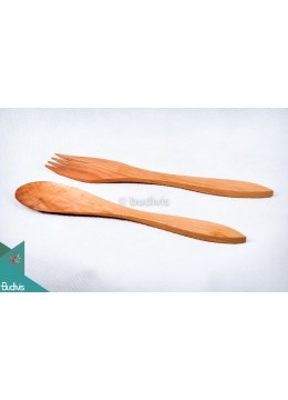 Wooden Rice Spoon And Soup Spoon Set 2 Pieces Medium