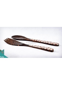 Wooden Set Spoon And Fork Cinnamon Decoration Set 2 Pieces