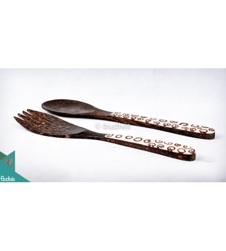 Wooden Set Spoon And Fork Cinnamon Decoration Set 2 Pieces