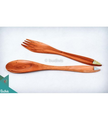 Wooden Spoon And Fork Lunch Box Set 2 Piece Medium