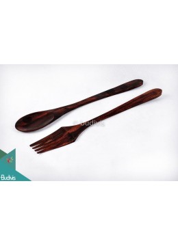 Wooden Spoon And Fork Set Large 2 Piece