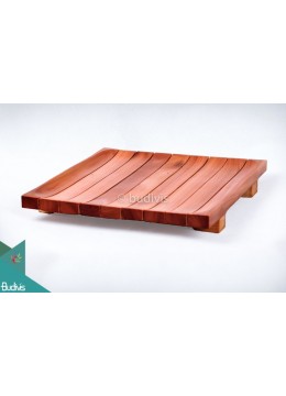 Wooden Plate Square List Medium