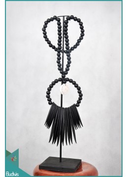 Black Tribal Necklace With Bone And Shells