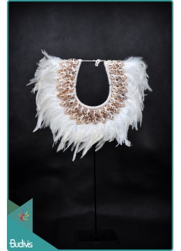 Manufacturer Tribal Necklace Feather Shell Ornaments Standing Home Decoration Indoor