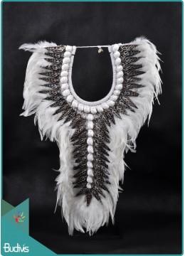 Tribal Necklace Feather Shell Ornaments Standing Home Decor Interior Decoration