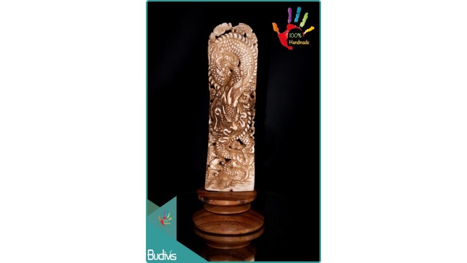 100% Handmade Dragon Hand Carved Bone Landscape Ornaments Wholesale