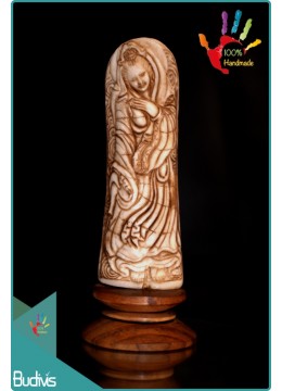 Balinese Hand-Carved Bone Goddess Landscape Ornament