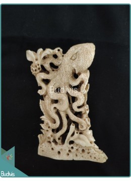 Underwater Octopus Landscape Bone Carving Ornament