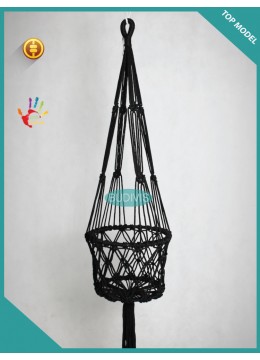 Black Large Size Eco Living Flower Pot Hanging Macrame Weaving, Macrame Weaving Plant Hanging, Flower Pot Tree Macrame Weaving, Hanging Garden Flower Pot