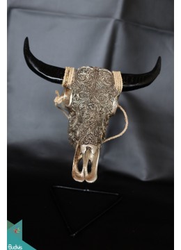 Artificial Resin Buffalo Skull Wall Decoration Gold, Resin Figurine Custom Hand, Statue Collectible Figurine Resin