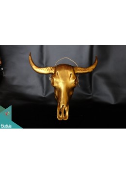 Artificial Resin Buffalo Skull Wall Decoration Gold, Resin Figurine Custom Hand, Statue Collectible Figurine Resin