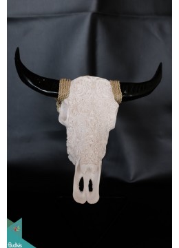 Artificial Resin Buffalo Skull Wall Decoration, Resin Figurine Custom Hand, Statue Collectible Figurine Resin