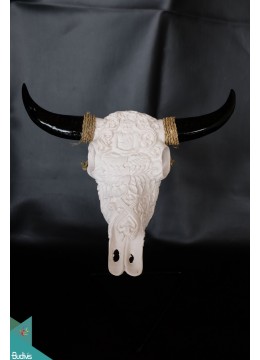 Artificial Resin Buffalo Skull Wall Decoration, Resin Figurine Custom Hand, Statue Collectible Figurine Resin