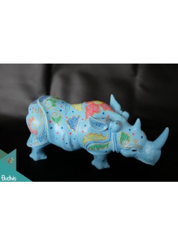 Artificial Resin Rhino Hand Painted Home Decor, Resin Figurine Custom Hand, Statue Collectible Figurine Resin