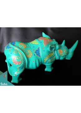 Artificial Resin Rhino Hand Painted Home Decor, Resin Figurine Custom Hand, Statue Collectible Figurine Resin