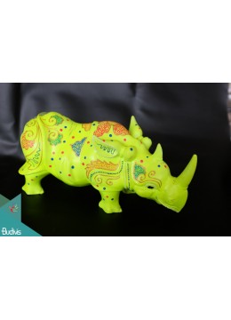 Artificial Resin Rhino Hand Painted Home Decor, Resin Figurine Custom Hand, Statue Collectible Figurine Resin