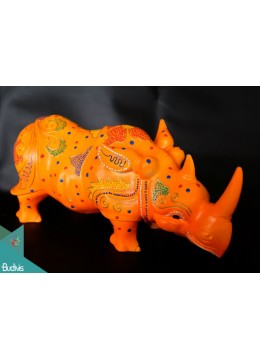 Artificial Resin Rhino Hand Painted Home Decor, Resin Figurine Custom Hand, Statue Collectible Figurine Resin