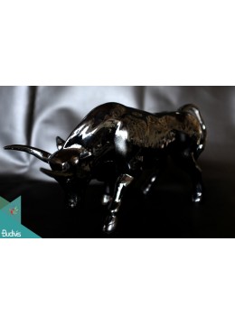 Black Artificial Resin Bull Home Decor, Resin Statue Custom Hand, Statue Collectible Statue Resin