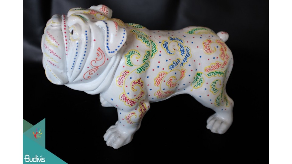 Faux Bali Resin Bulldog Home Decor, Resin Figurines Custom Hand, Statue Collectible Figurines Resin