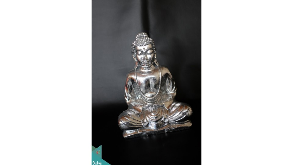 Resin Buddha Statue Silver, Resin Figurine Custom Figurine, Statue Collectible Figurine Resin