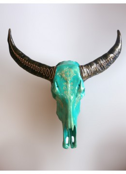 Factory Resin Buffalo Skull Replica Faux Resin Buffalo Skull Wall Decor, Resin Figurine Custom Hand, Statue Collectible Figurine Resin