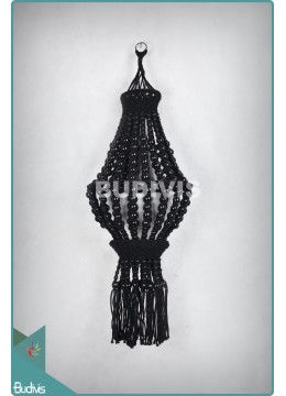 Manufacturer Black Lampshade Wooden Beads Hippie Lace Boho