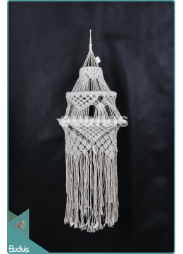 Produce Lampshade Chandelier Cotton Rope Hippie Feather Hanging Bohemian Style Handmade