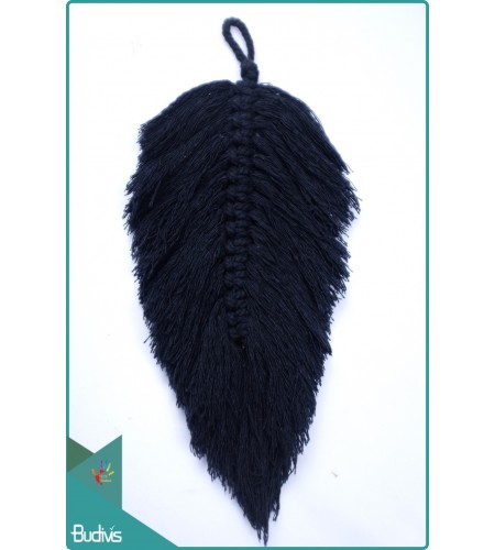 Black Bohemian Lace Feather Keychain