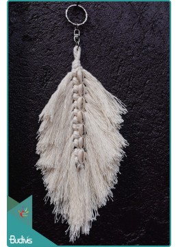 Bohemian Tassel Feather And Baby Shell Keychain