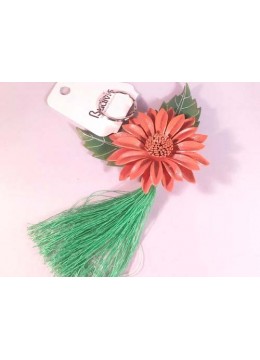 Tassel Keychain Leather Flower