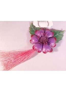 Tassel Keychain Leather Flower