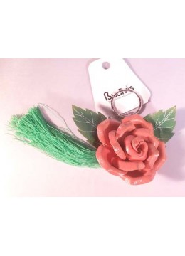 Tassel Keychain Leather Flower